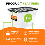 3 x Stackable Plastic Storage Boxes with Lids