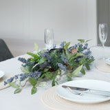 Navy Berry Christmas Wreath Candle Holder Table Decoration