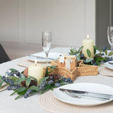 Navy Berry Wreath Candle Ring Christmas Table Decoration