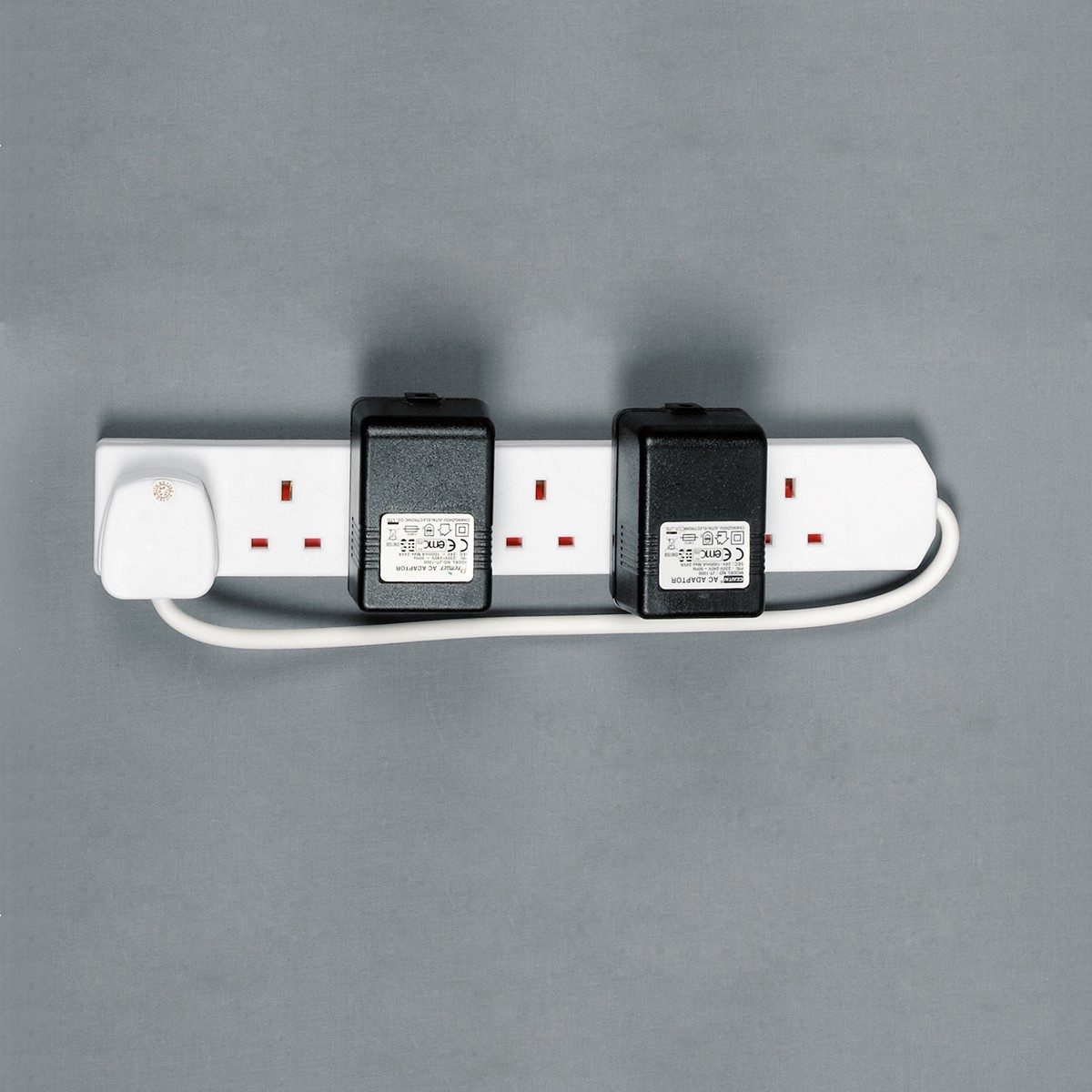 White Extension Lead, 6 Gang Way