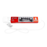 White Extension Lead, 6 Gang Way
