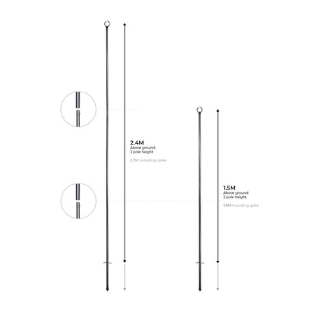 Steel Festoon Pole 1.5m or 2.4m