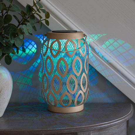 Battery Metal Hanging Table Lantern, White and Colour Changing LEDs