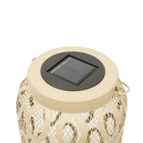 26cm Solar Metal Hanging Table Lantern, White, Warm White and Colour Changing LEDs
