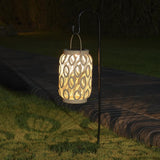 26cm Solar Metal Hanging Table Lantern, White, Warm White and Colour Changing LEDs