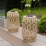 26cm Solar Metal Hanging Table Lantern, White, Warm White and Colour Changing LEDs