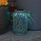 26cm Solar Metal Hanging Table Lantern, White, Warm White and Colour Changing LEDs