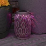 26cm Solar Metal Hanging Table Lantern, White, Warm White and Colour Changing LEDs