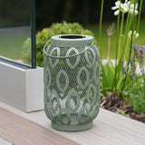 26cm Solar Metal Hanging Table Lantern, White, Warm White and Colour Changing LEDs