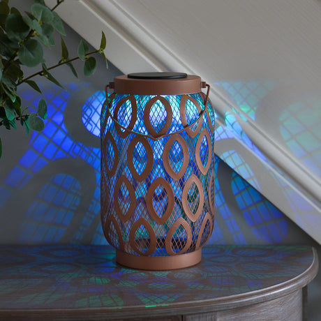 Battery Metal Hanging Table Lantern, White and Colour Changing LEDs