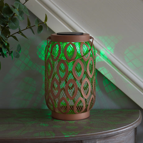 Battery Metal Hanging Table Lantern, White and Colour Changing LEDs