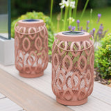 26cm Solar Metal Hanging Table Lantern, White, Warm White and Colour Changing LEDs