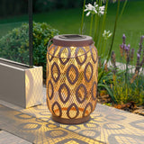26cm Solar Metal Hanging Table Lantern, White, Warm White and Colour Changing LEDs