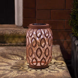 26cm Solar Metal Hanging Table Lantern, White, Warm White and Colour Changing LEDs