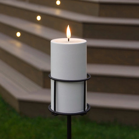 Metal Garden Stake with Cream Ember™ Outdoor Candle