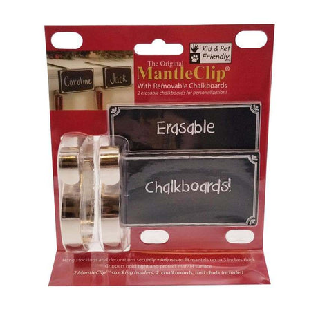 Personalised Mantle Clips with Chalkboard, 2 Pack