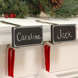 Personalised Mantle Clips with Chalkboard, 2 Pack