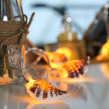 10 Real Shell Warm White LED Battery Fairy Lights