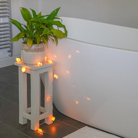 10 Real Shell Warm White LED Battery Fairy Lights