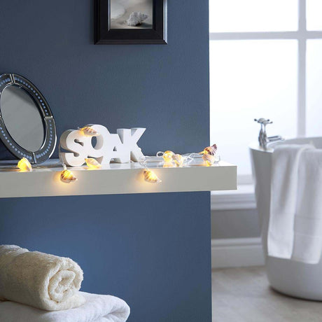 10 Real Shell Warm White LED Battery Fairy Lights
