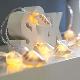 10 Real Shell Warm White LED Battery Fairy Lights