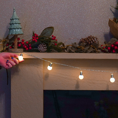 10 Mini Frosted Bulb Battery Festoon Lights 1.3m