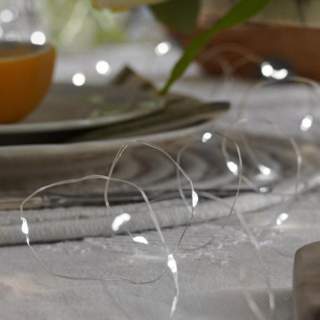 50 LED Battery Micro Outdoor Wire Lights 5m