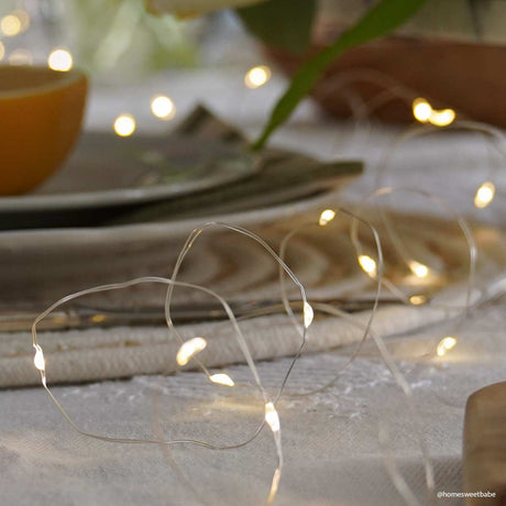 50 LED Battery Micro Outdoor Wire Lights 5m