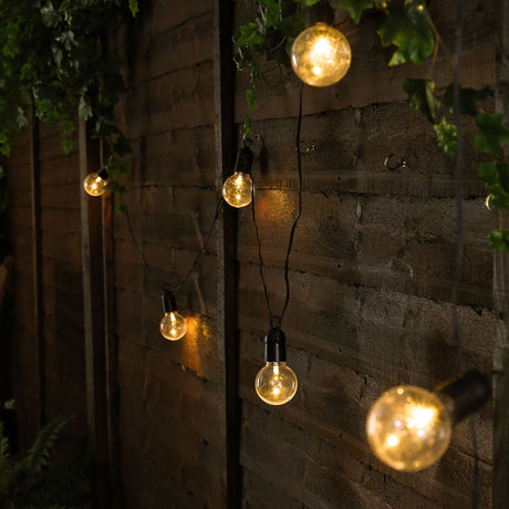 10 Warm White Outdoor Battery Festoon Lights Clear Bulbs