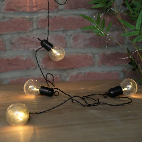 10 Warm White Outdoor Battery Festoon Lights Clear Bulbs