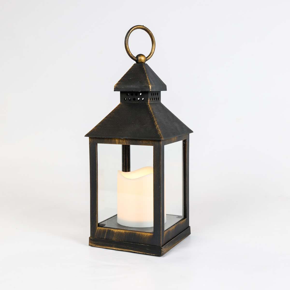 Outdoor Battery Flickering Candle Lantern, 24cm
