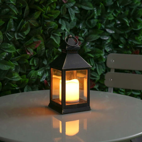 Outdoor Battery Flickering Candle Lantern, 24cm