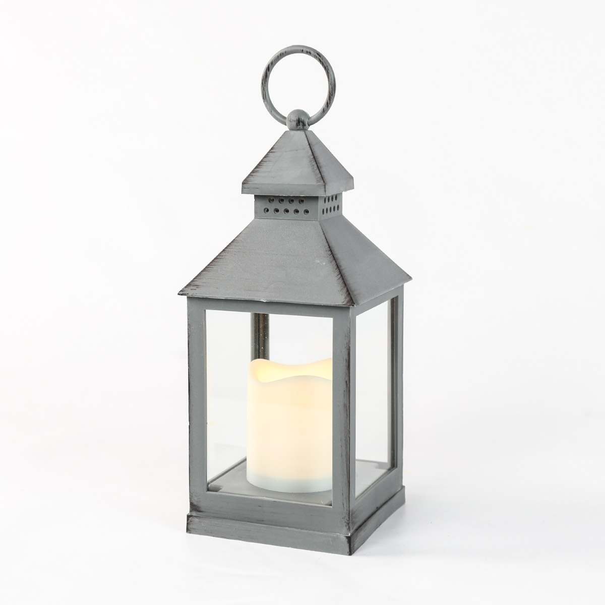 Outdoor Battery Flickering Candle Lantern, 24cm