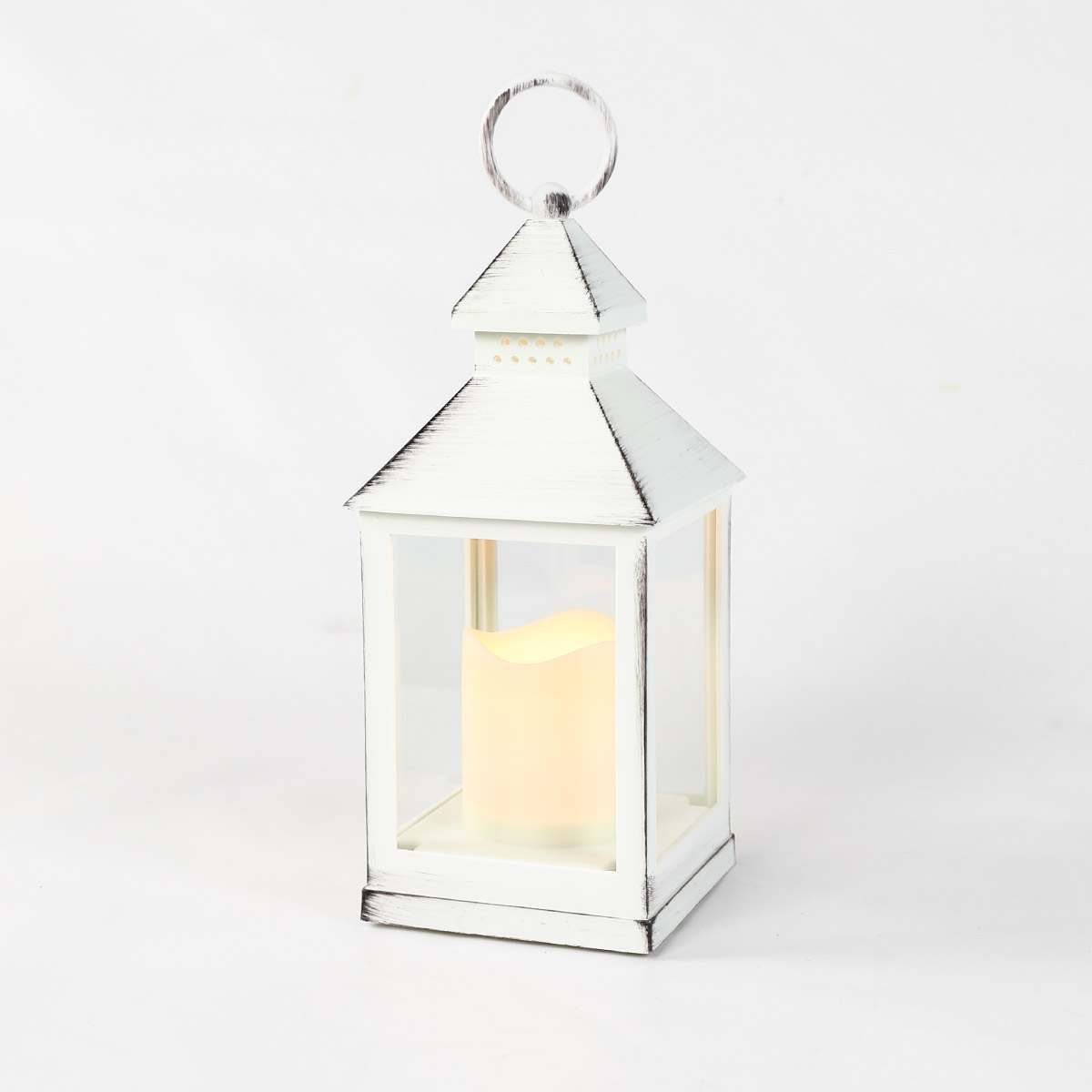 Outdoor Battery Flickering Candle Lantern, 24cm