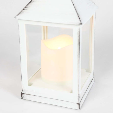 Outdoor Battery Flickering Candle Lantern, 24cm