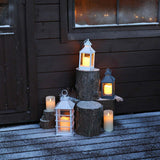 Outdoor Battery Flickering Candle Lantern, 24cm