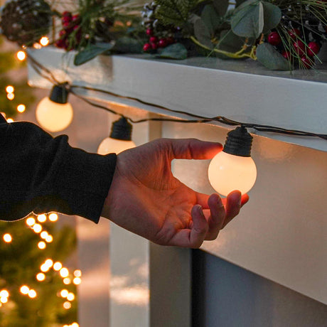 Outdoor Battery Frosted Bulb Festoon Lights