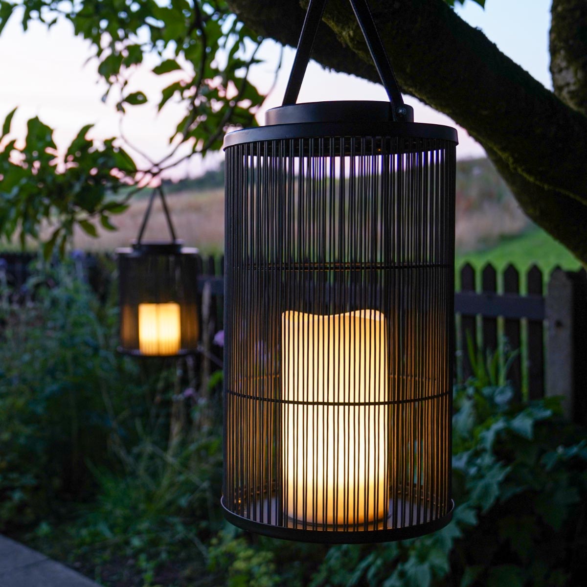 Indoor & Outdoor Battery Alta Candle Lantern, Black