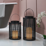 Indoor & Outdoor Battery Alta Candle Lantern, Black