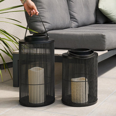 Indoor & Outdoor Battery Alta Candle Lantern, Black