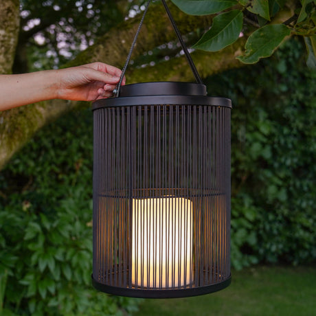 Indoor & Outdoor Battery Alta Candle Lantern, Black