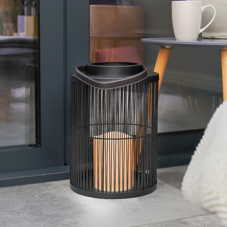 Indoor & Outdoor Battery Alta Candle Lantern, Black