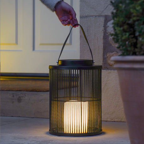 Indoor & Outdoor Battery Alta Candle Lantern, Black