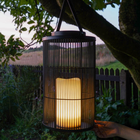Indoor & Outdoor Battery Alta Candle Lantern, Black