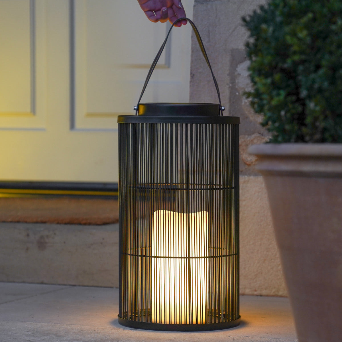 Indoor & Outdoor Battery Alta Candle Lantern, Black