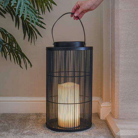Indoor & Outdoor Battery Alta Candle Lantern, Black