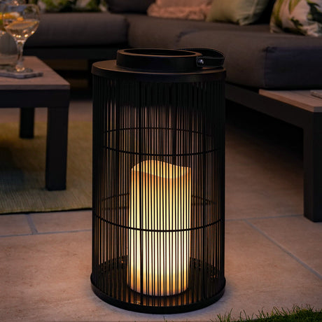 Indoor & Outdoor Battery Alta Candle Lantern, Black
