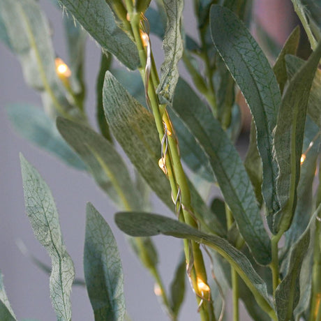 3 Battery Olive Leaf Branch Lights 60 Warm White LEDs