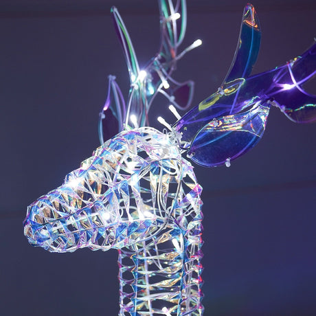 1.25m Iridescent Stag Outdoor Light up Reindeer