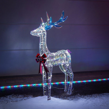 1.25m Iridescent Stag Outdoor Light up Reindeer